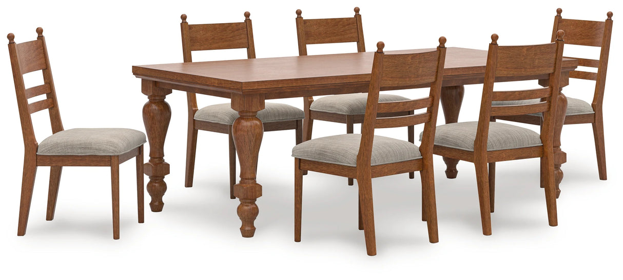 Greddinton Brown Rectangular Dining Table and 6 Chairs by Ashley at Eve Furniture