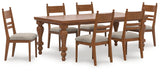 Greddinton Brown Rectangular Dining Table and 6 Chairs by Ashley at Eve Furniture