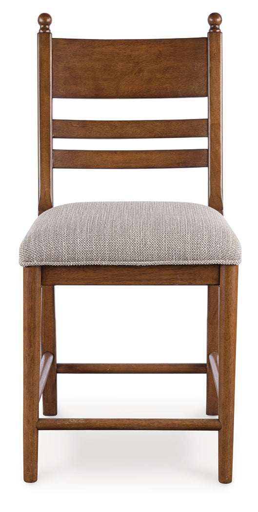 Greddinton Brown Upholstered Barstool (Set of 2) by Ashley at Eve Furniture