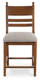 Greddinton Brown Upholstered Barstool (Set of 2) by Ashley at Eve Furniture