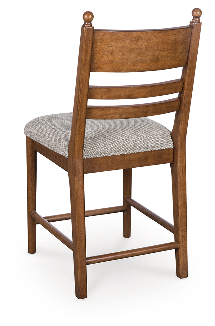 Greddinton Brown Upholstered Barstool (Set of 2) by Ashley at Eve Furniture