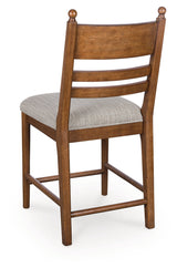 Greddinton Brown Upholstered Barstool (Set of 2) by Ashley at Eve Furniture