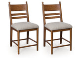 Greddinton Brown Upholstered Barstool (Set of 2) by Ashley at Eve Furniture