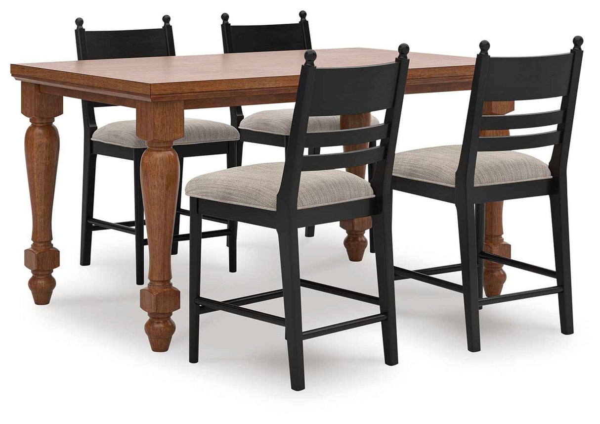 Greddinton Brown/Black Counter Height Set by Ashley at Eve Furniture