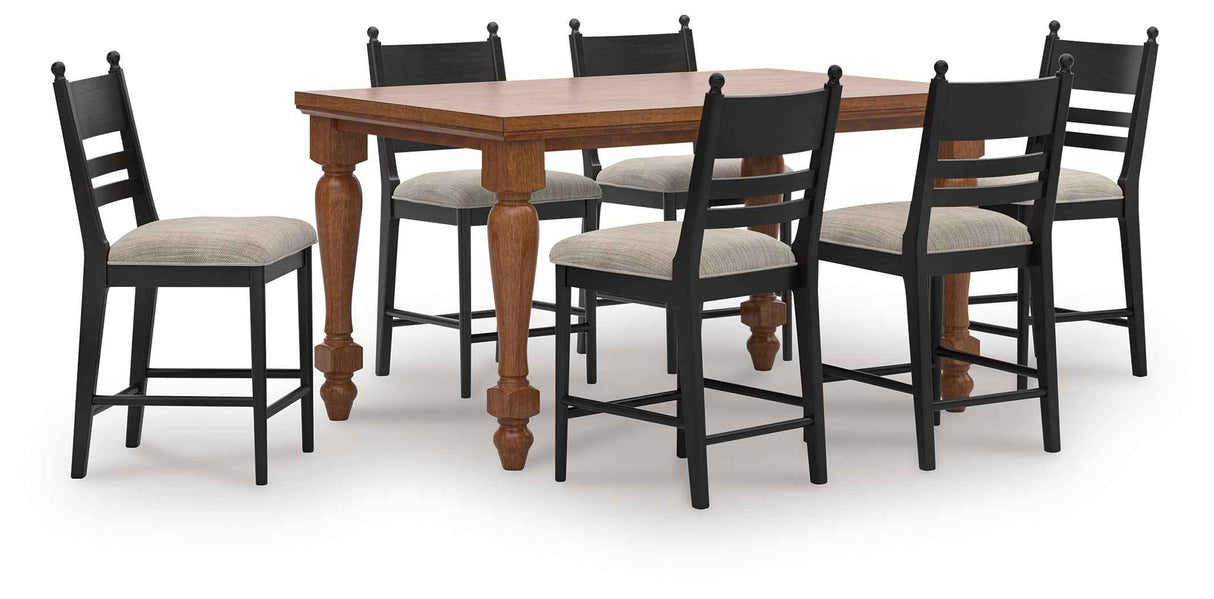 Greddinton Brown/Black Counter Height Set by Ashley at Eve Furniture