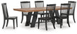 Greddinton Brown/Black Dining Table with 6 Chairs by Ashley at Eve Furniture