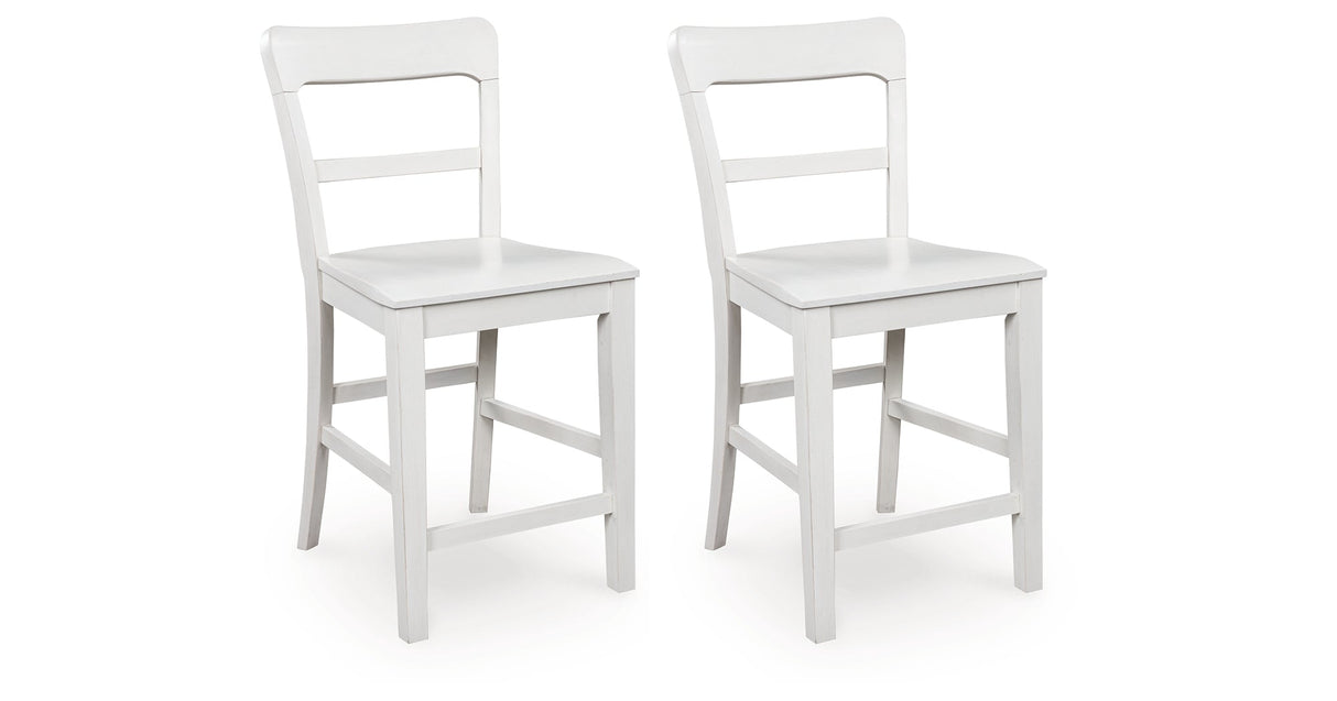 Greddinton White Counter Height Barstool, Set of 2 by ASHLEY FURNITURE at Eve Furniture