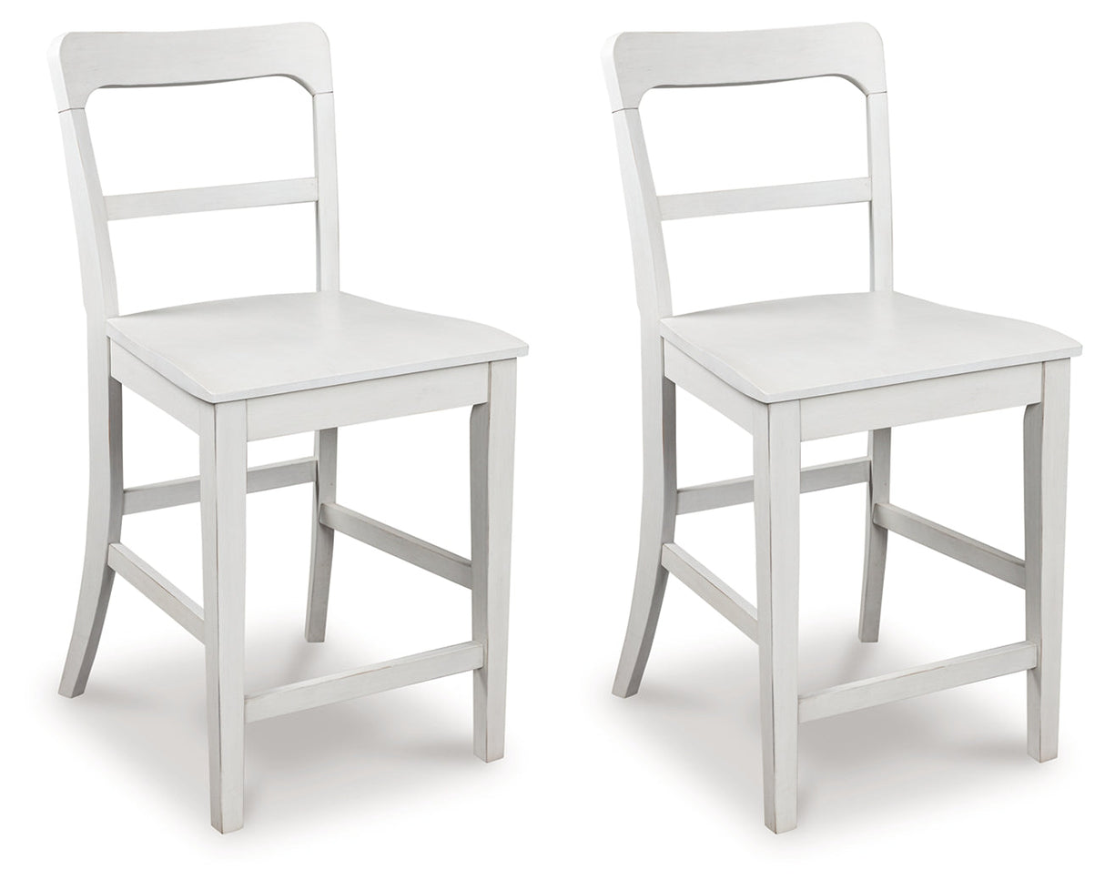 Greddinton White Counter Height Barstool, Set of 2 by ASHLEY FURNITURE at Eve Furniture