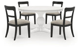 Greddinton White Dining Table and 4 Black Chairs by Ashley at Eve Furniture