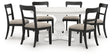 Greddinton White Dining Table with 6 Black Chairs by Ashley at Eve Furniture