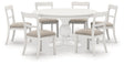 Greddinton White Dining Table with 6 Chairs by Ashley at Eve Furniture