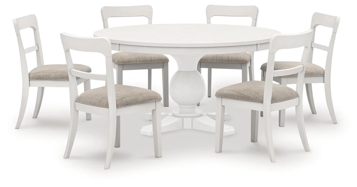 Greddinton White Dining Table with 6 Chairs by Ashley at Eve Furniture