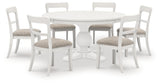 Greddinton White Dining Table with 6 Chairs by Ashley at Eve Furniture