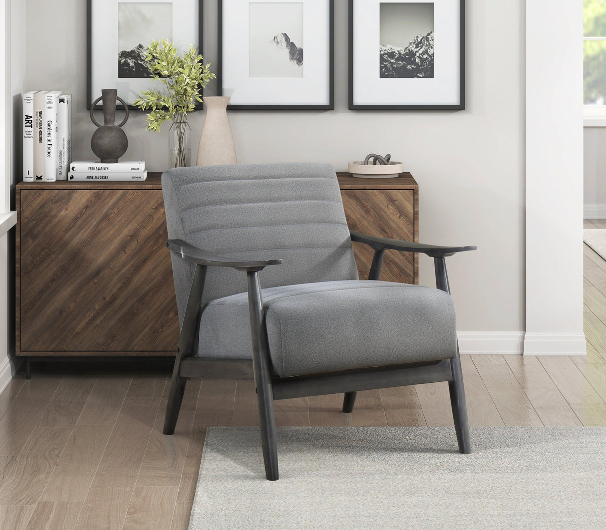 Greeley Gray Velvet Accent Chair by Homelegance at Eve Furniture