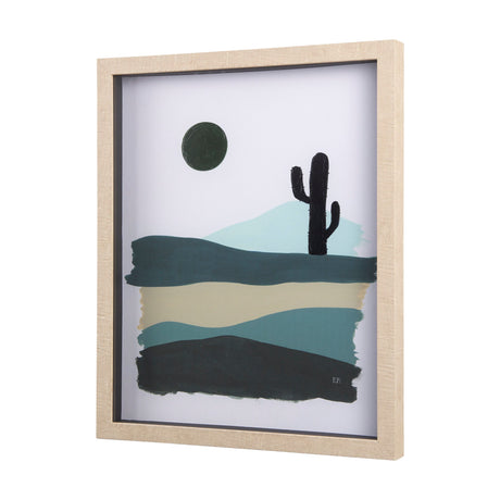 Green Desert I by Mercana Studio a Hand Embelished Textured Framed Art Print Matted under Glass by Mercana at Eve Furniture