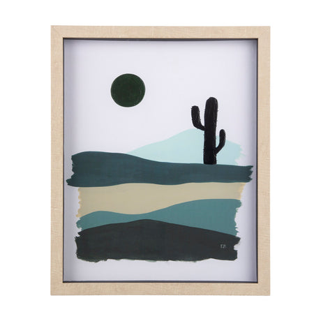 Green Desert I by Mercana Studio a Hand Embelished Textured Framed Art Print Matted under Glass by Mercana at Eve Furniture
