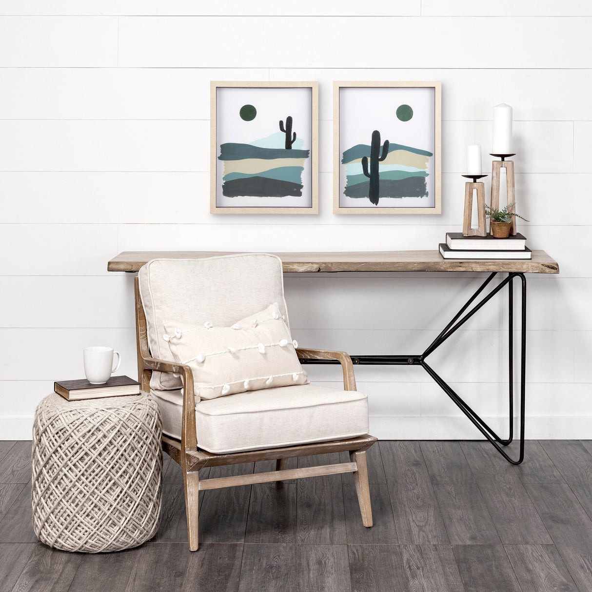 Green Desert II by Mercana Studio a Hand Embelished Textured Framed Art Print Matted under Glass by Mercana at Eve Furniture