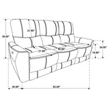 Greenfield 2-piece Upholstered Power Reclining Sofa Set Ivory