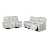 Greenfield 2-piece Upholstered Power Reclining Sofa Set Ivory