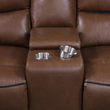 Greenfield 3-piece Upholstered Power Reclining Sofa Set Saddle Brown