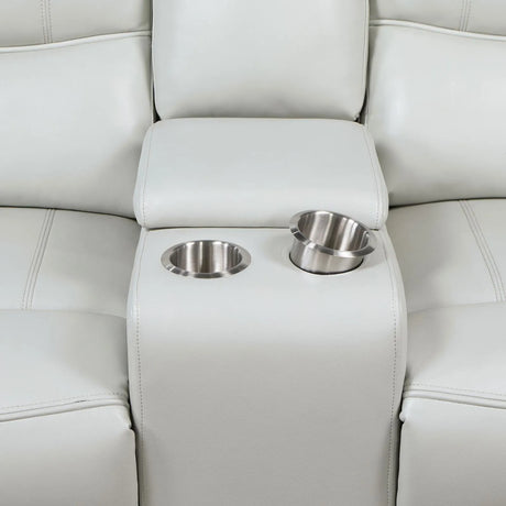 Greenfield Dove Grey 2-Piece Power Reclining Sofa Set by Coaster at Eve Furniture