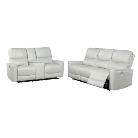Greenfield Dove Grey 2-Piece Power Reclining Sofa Set by Coaster at Eve Furniture