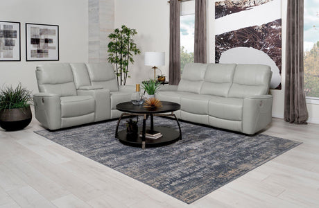 Greenfield Dove Grey 2-Piece Power Reclining Sofa Set by Coaster at Eve Furniture