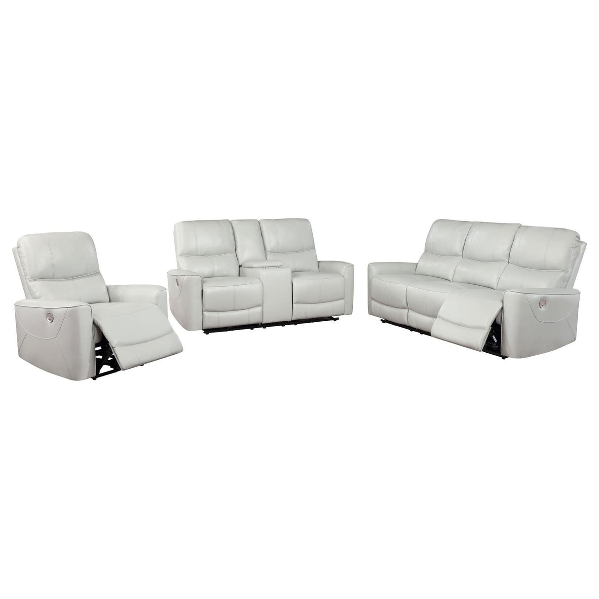 Greenfield Dove Grey 3-Piece Power Reclining Sofa Set by Coaster at Eve Furniture