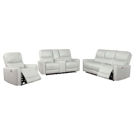 Greenfield Dove Grey 3-Piece Power Reclining Sofa Set by Coaster at Eve Furniture
