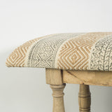 Greenfield II Patterned Tan Upholstered Wood Frame Accent Bench by Mercana at Eve Furniture