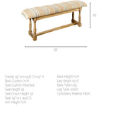 Greenfield II Patterned Tan Upholstered Wood Frame Accent Bench by Mercana at Eve Furniture