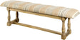 Greenfield II Patterned Tan Upholstered Wood Frame Accent Bench by Mercana at Eve Furniture