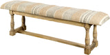 Greenfield II Patterned Tan Upholstered Wood Frame Accent Bench by Mercana at Eve Furniture