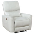 Greenfield Ivory Upholstered Power Recliner Chair by Coaster at Eve Furniture