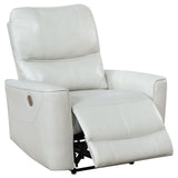 Greenfield Ivory Upholstered Power Recliner Chair by Coaster at Eve Furniture