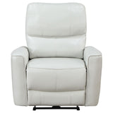 Greenfield Ivory Upholstered Power Recliner Chair by Coaster at Eve Furniture