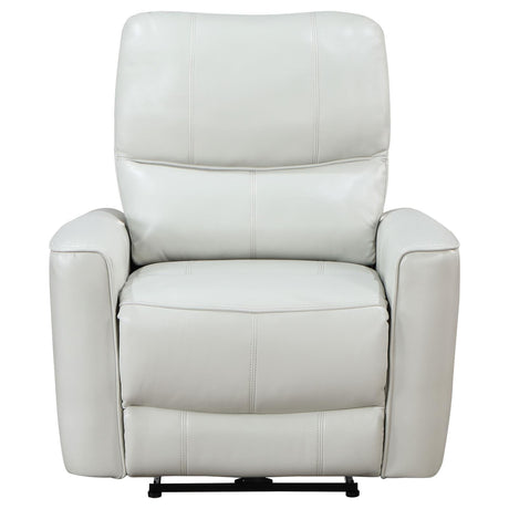 Greenfield Ivory Upholstered Power Recliner Chair by Coaster at Eve Furniture