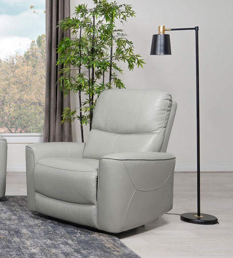 Greenfield Ivory Upholstered Power Recliner Chair by Coaster at Eve Furniture