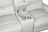 Greenfield Ivory Upholstered Power Reclining Loveseat with Console by Coaster at Eve Furniture