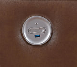 Greenfield Saddle Brown 2-Piece Upholstered Power Reclining Set by Coaster at Eve Furniture