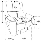 Greenfield Saddle Brown 3-Piece Upholstered Power Reclining Set by Coaster at Eve Furniture