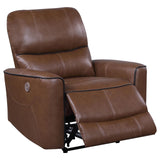 Greenfield Saddle Brown 3-Piece Upholstered Power Reclining Set by Coaster at Eve Furniture
