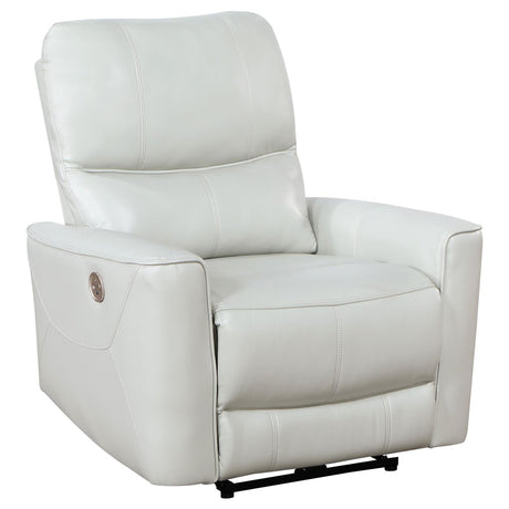 Greenfield Upholstered Power Recliner Chair Ivory