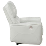 Greenfield Upholstered Power Recliner Chair Ivory