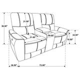 Greenfield Upholstered Power Reclining Loveseat with Console Ivory