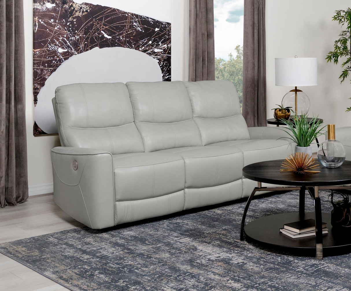 Greenfield Upholstered Power Reclining Sofa Dove Grey by Coaster at Eve Furniture
