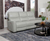 Greenfield Upholstered Power Reclining Sofa Dove Grey by Coaster at Eve Furniture