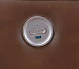Greenfield Upholstered Power Reclining Sofa Saddle Brown by Coaster at Eve Furniture