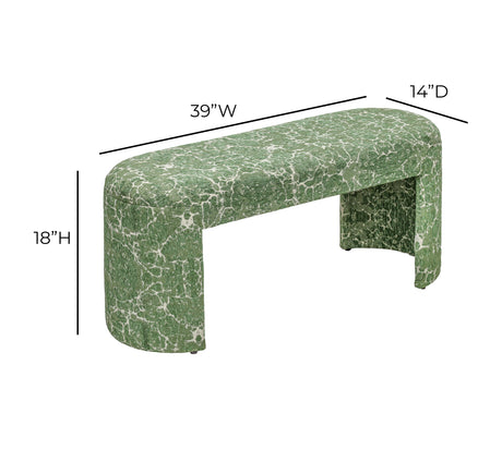 Greenspace 39" Rounded Upholstered Bench by TOV Furniture at Eve Furniture