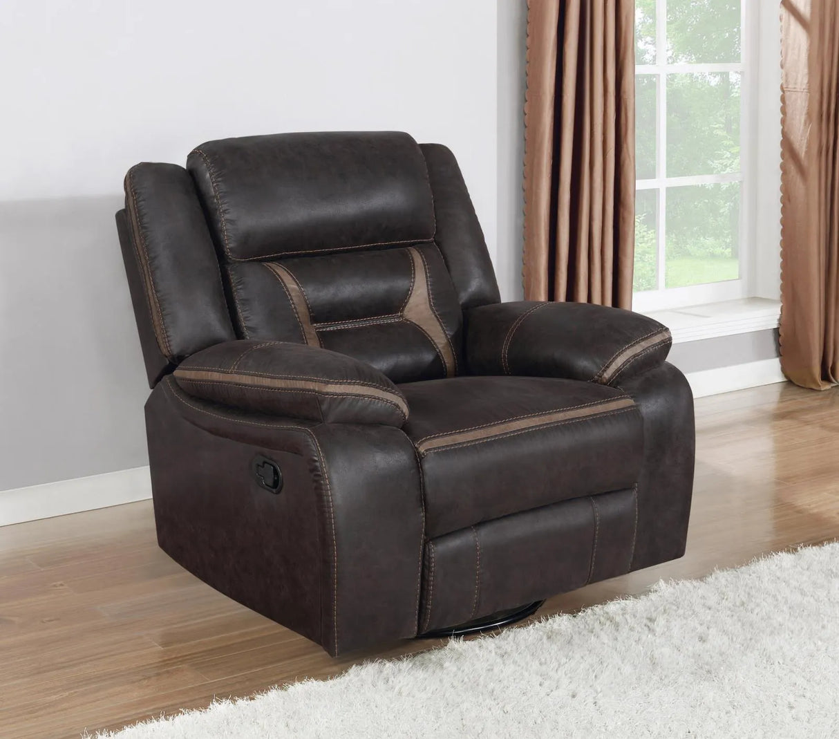 Greer Dark Brown Upholstered Tufted Reclining Living Room Set by Coaster at Eve Furniture